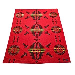 VTG Beaver State Pendleton Woolen Mills Reversible Throw 64"x78" Indian Blanket